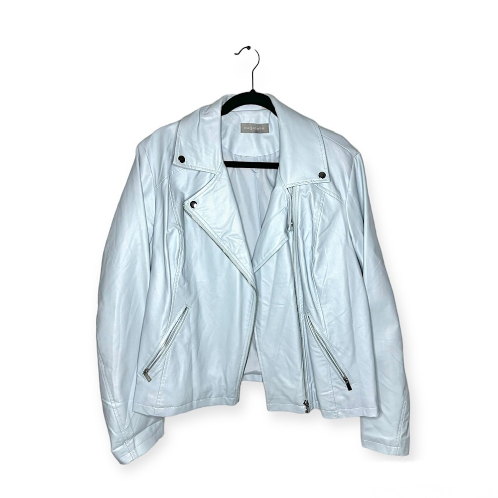 Bagatelle Pale Blue Faux Leather Jacket